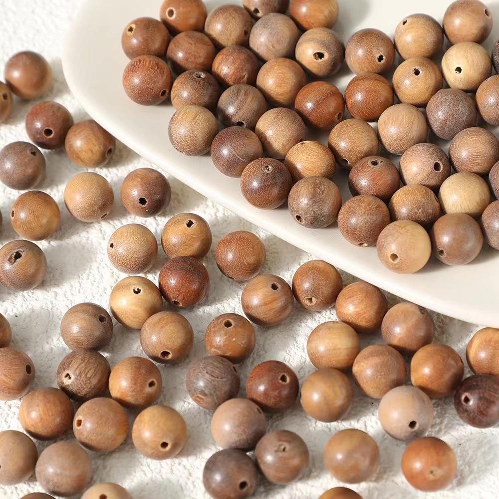 8mm přírodní kulaté dřevěné korálky: Starožitný styl pro DIY šperky, náramky a náhrdelníky