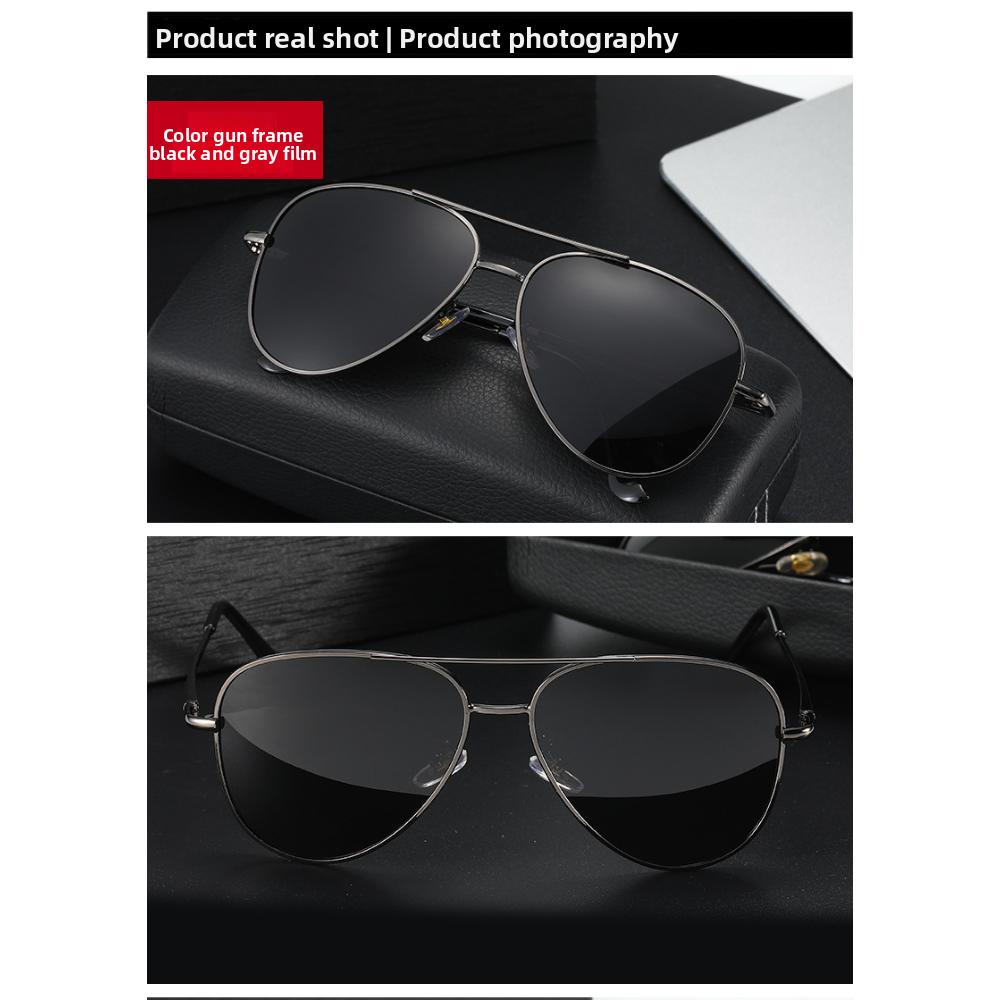 Herren Sonnenbrille mit großem Rahmen, gefederte polarisierte Fahrbrille, Outdoor-Angel-Sonnenbrille, Krötenbrille A103