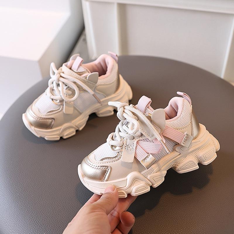 

Girls & Boys Casual Sneakers Soft Sole Sports Shoes For Child Autumn colorful 21 розовый