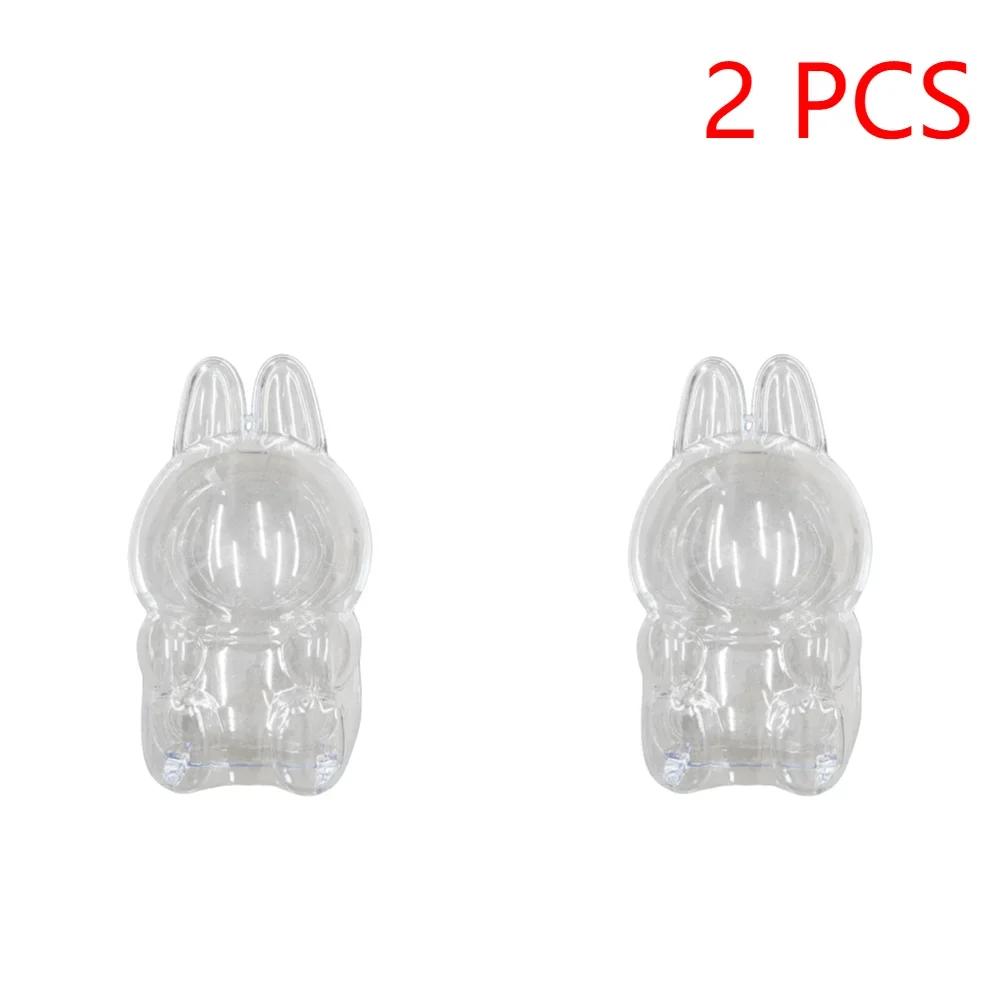 Transparent Macaron Doll Case For Labubu - Popmart Bubble Mart Storage Box, Dustproof Cover for Elf, Christmas New Year Gift