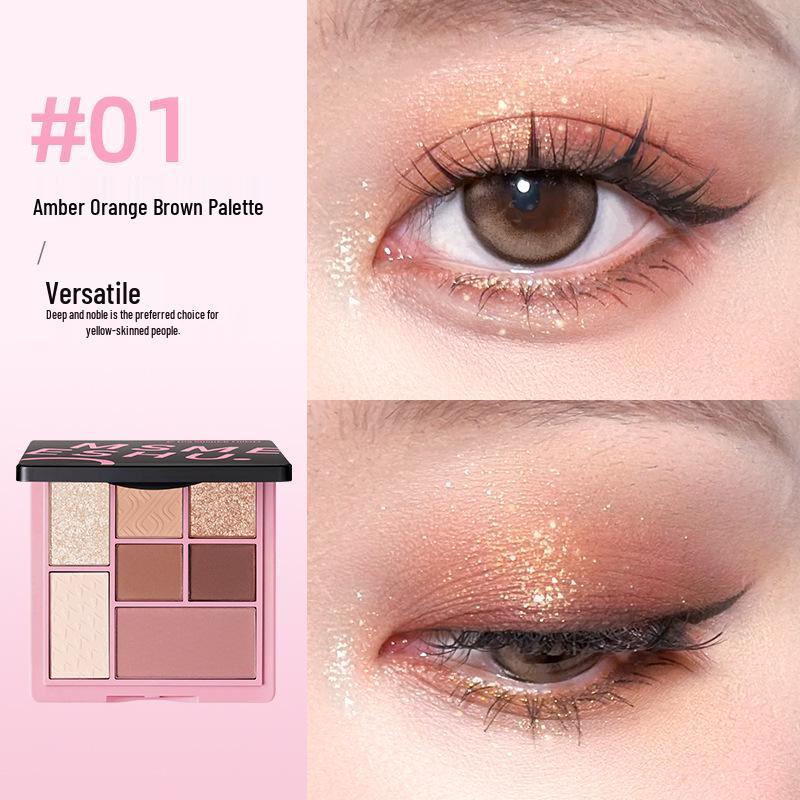 Honey Bundle 7-Color Eyeshadow & Highlighter Palette: Earth Tone Contour, Matte Blush & Under-Eye Sculpting for Women