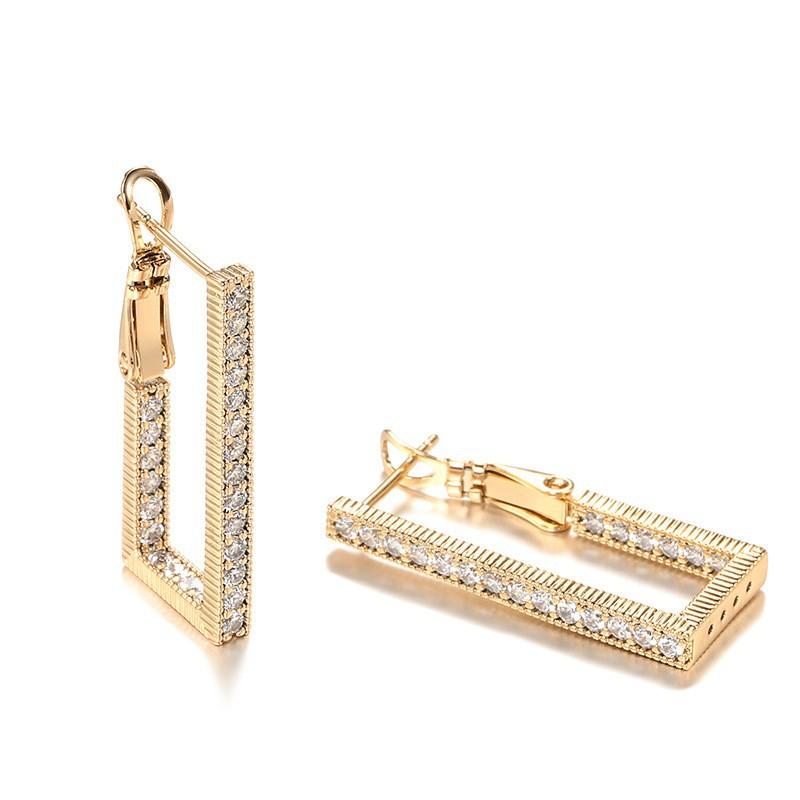 Fashion Geometric Zircon Earrings Women s Jewelry