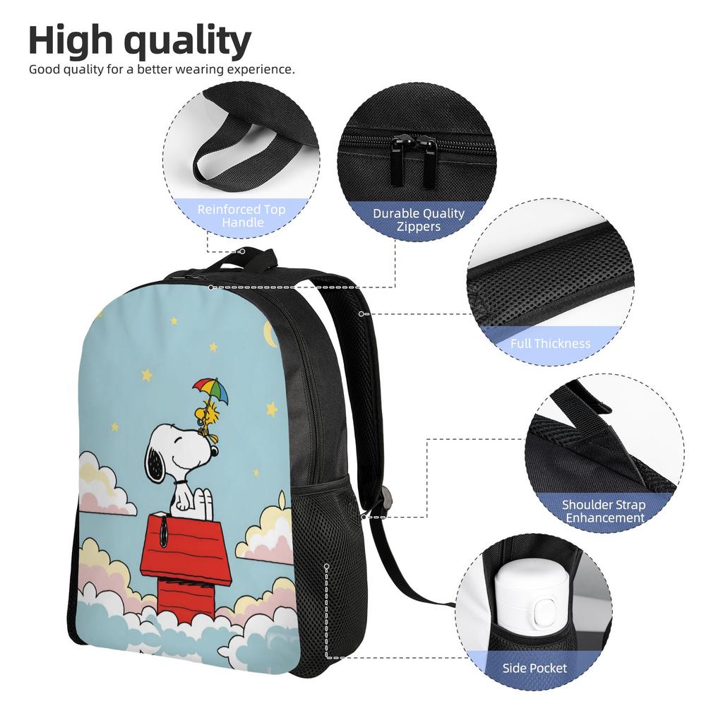 3D Printing S-Snoopies Backpacks for Boys Girls Manga College School Travel Bags Men Women Bookbag Fits 15 Inch Laptop