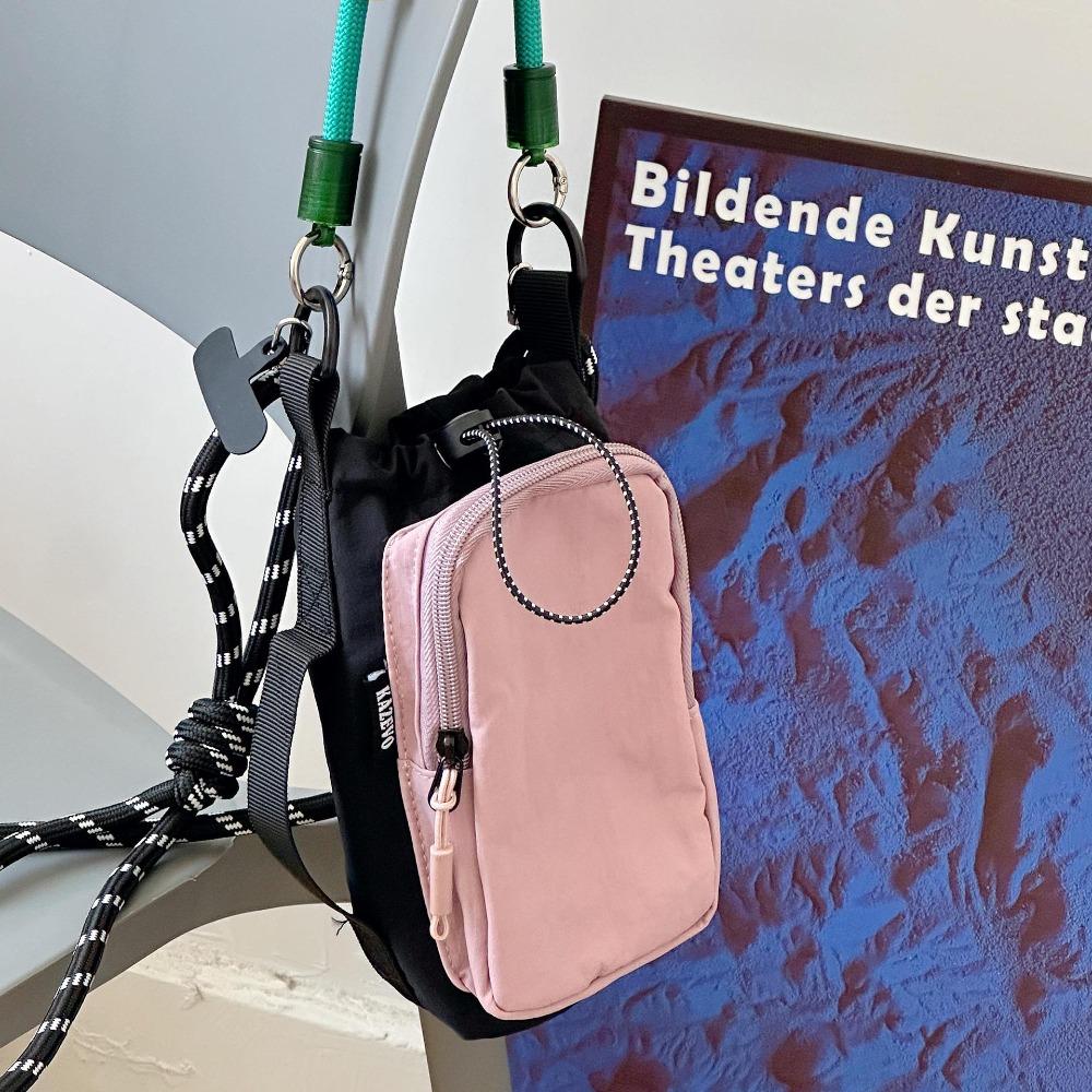 

Sports Drawstring Crossbody Bag Coin Pouch Mobile Phone Pack Harajuku Nylon Shoulder Bag Daily фиолетовый