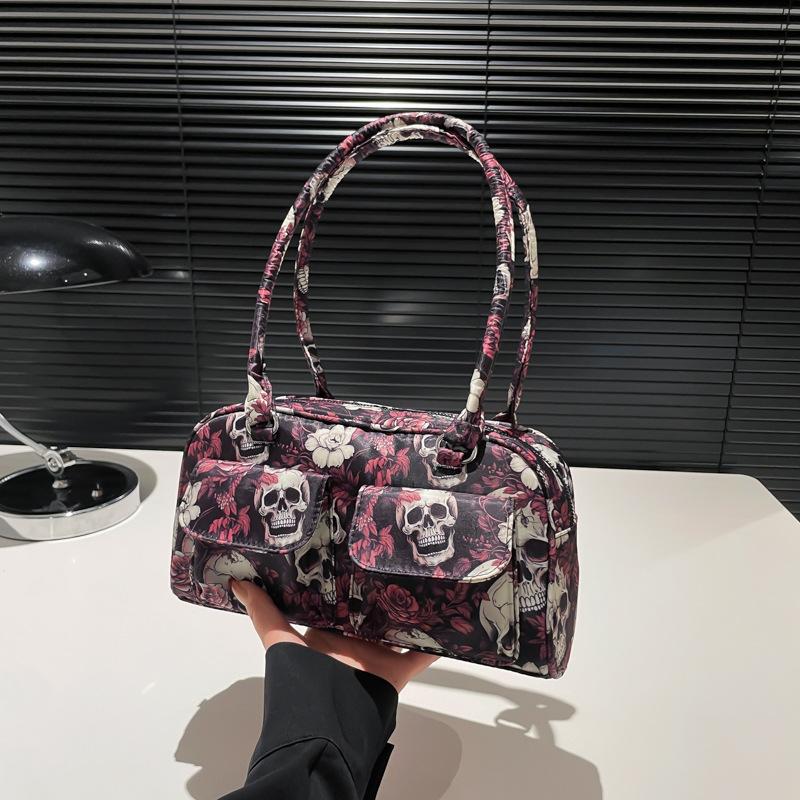 

Bag Women s 2024 Autumn New Fashion Popular Casual Personality Flower One Shoulder Oblique Span Fashion Beautiful Underarm Bag червоний