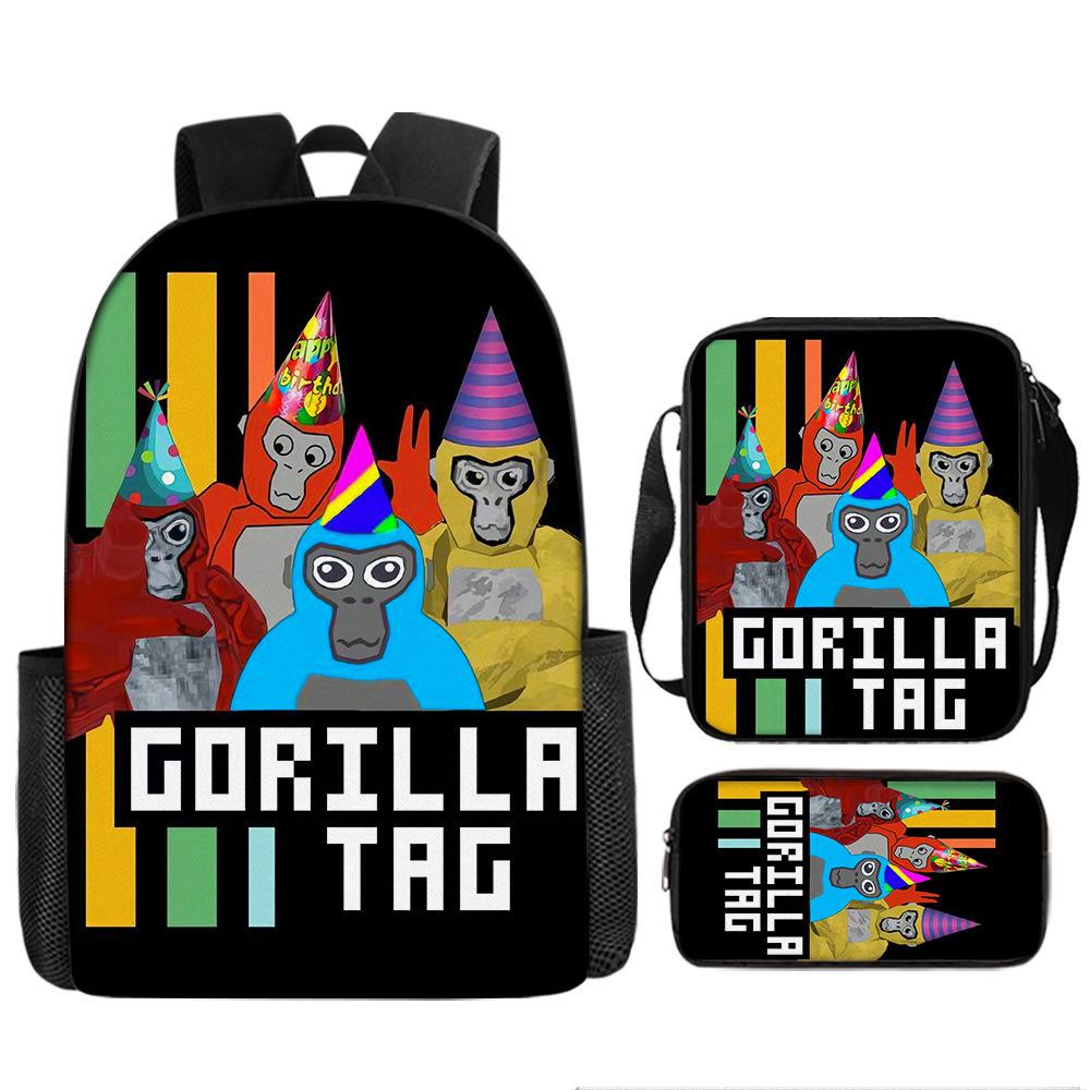 Lemur Backpack, Primary And Secondary School Students Cartoon Fashion Schoolbag Satchel Pencil Case Three-Piece Set Backpack
