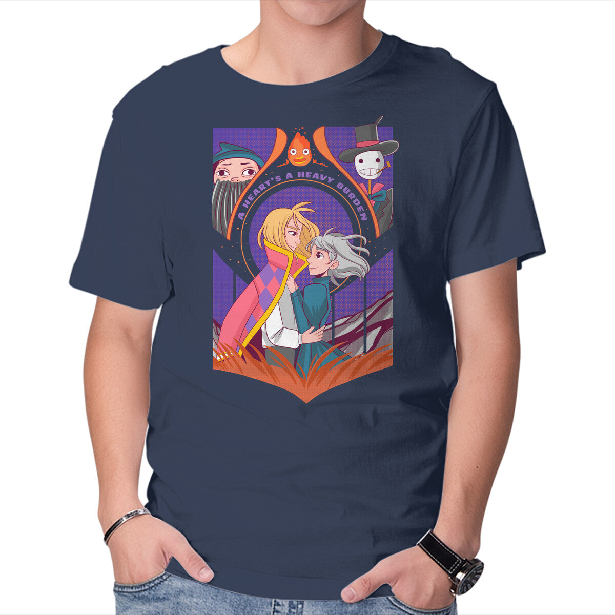 Unisex Crew Neck T-Shirt A Magical Castle Graphic Short Sleeve Casual Tee XXL