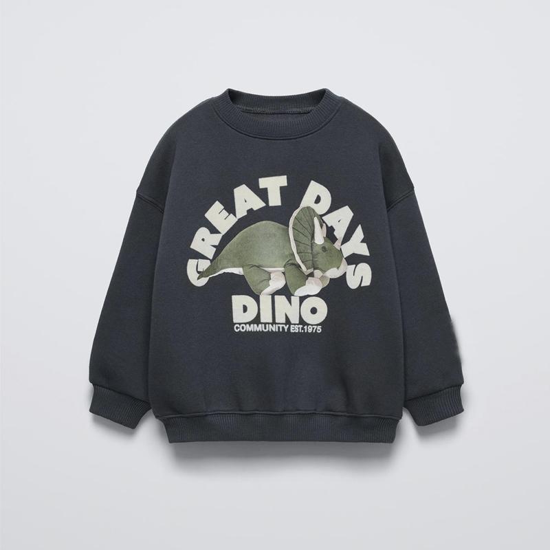 2025 New Print Animals Children's Sweatshirt Tops Long Sleeve Crewneck Kids Clothes Hoodie Loose Fashion Boy's Autumn Clothing