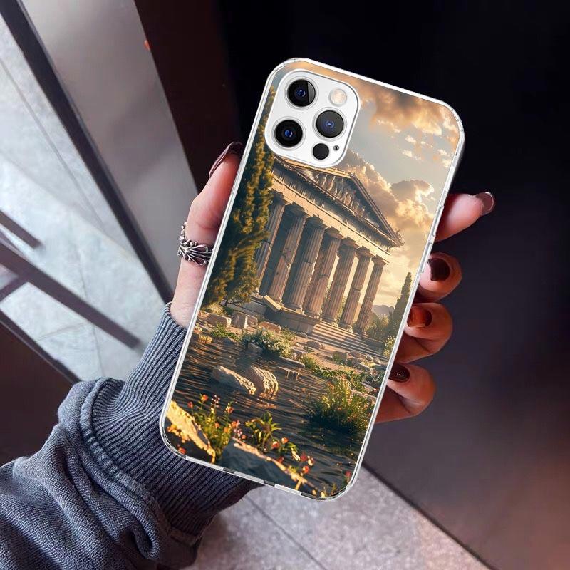 Roman Colosseum Phone Case For iPhone 17 Air 11 13 Mini 14 15 Plus 16 12 Pro Max 16E SE 7 8 Pattern Soft TPU Back Cover 13 12 M