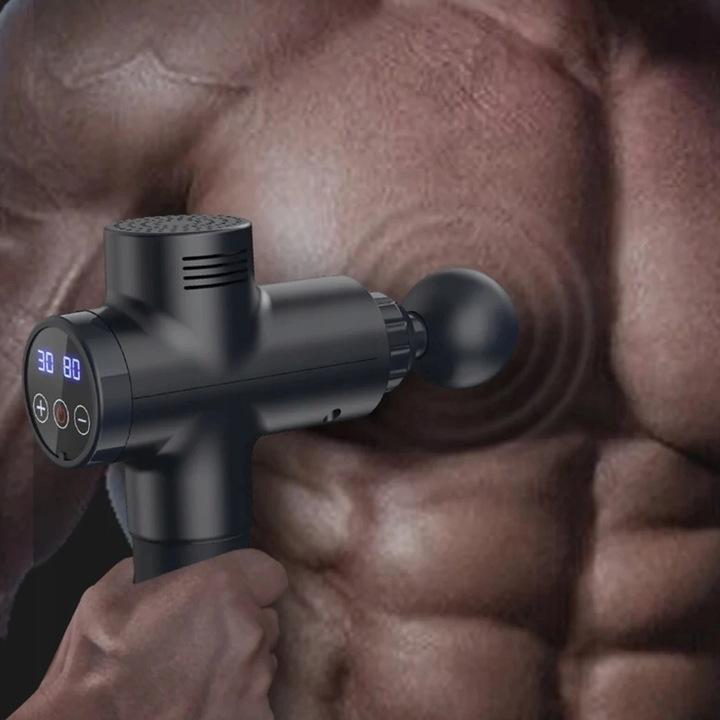 Pistolet Do Masażu Pleców Ciała Stóp Masażer Massage Gun 7 Końcówek Zestaw