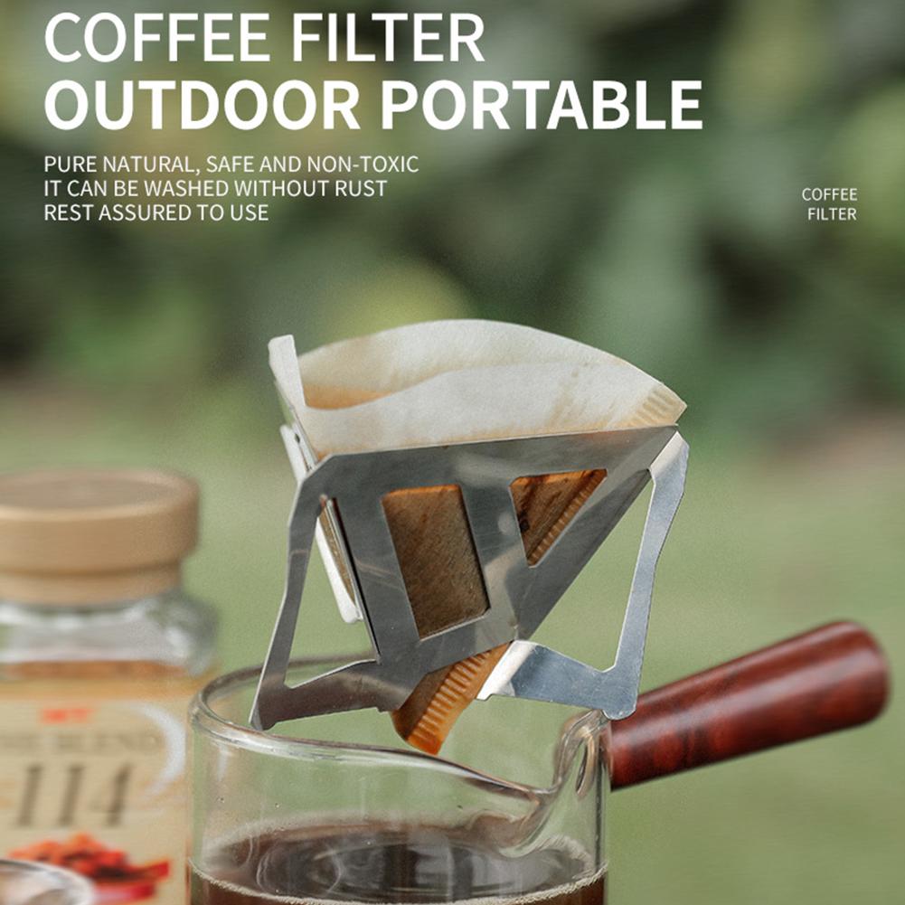 1 Pc Coffee Filter Stainless Steel Filter Free Paper Coffee Funnel Filter Portable Folding Hanging Ear Hand Made Coffee Filter Cup P 31347230