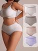 4Pcs Damen Höschen Hohe Taille Body Shaper Unterwäsche Baumwolle Unterhose Solide Mädchen Slips Weiche Panty Plus Size Weibliche Dessous