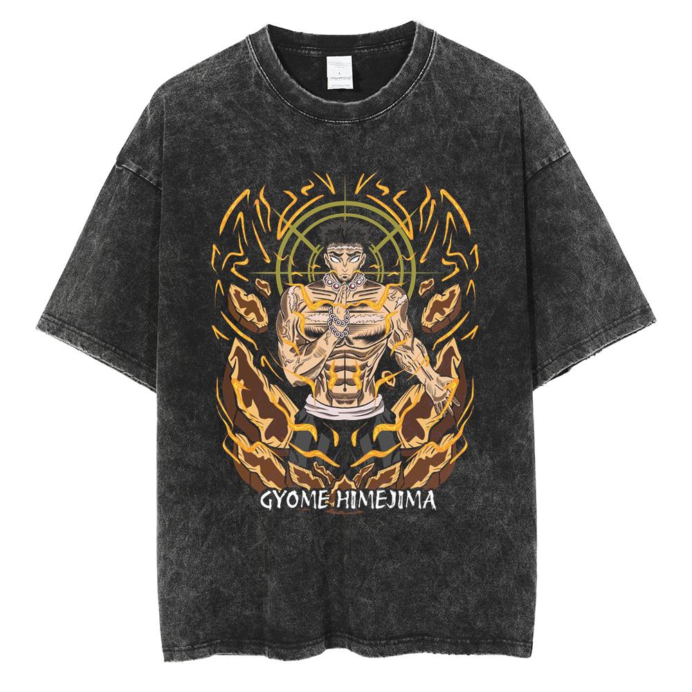 Anime Demon Slayer Kamado Tanjirou Printed T Shirt Men Women Washed Cotton Tshirts Manga Casual T-shirt Harajuku Male Tops