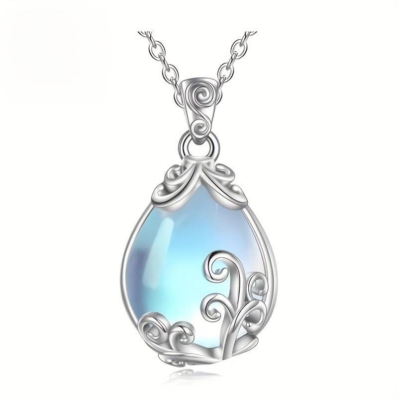 Elegant Moonstone Teardrop Pendant Necklace Suitable for Daily Wear and As a Gift