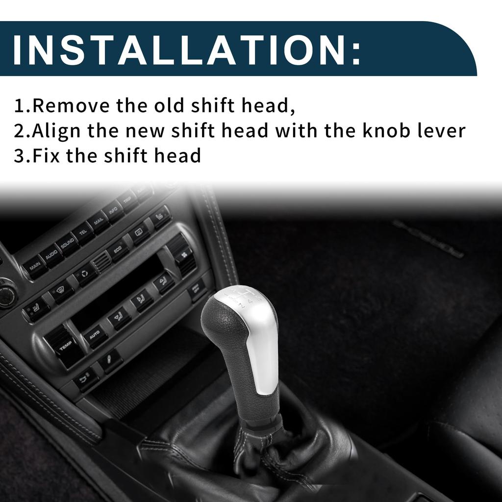 TUCKBOLD Manual Gear Shift Knob for Chevrolet Spark Durable Black Silver 5-Speed 2011-2016, 1pc, Plastic,