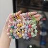 Colorful Beaded Bow Heart Keychain Pendant