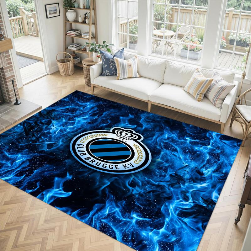 Club Brugge FC Design Tappeto in Velluto di Cristallo Accogliente Non?Tappeto Stampato Antiscivolo per Camera da Letto Soggiorno Ingresso