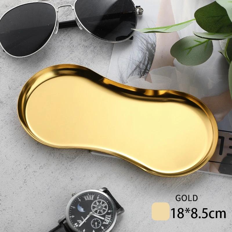 Modern Simple Stainless Steel Metal Water Drop Multi-shape Snack Tray Storage Jewelry Storage Metal Decoration Storage Organizer