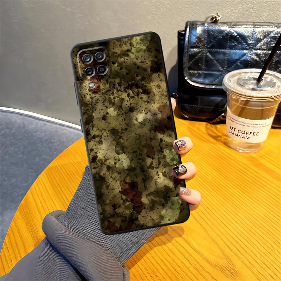 Case for Samsung Galaxy A03 A01 A02 A10 A20 A50 A70 A04 A05 A30 A40 A06 Note 20 Ultra 9 10 Soft Back Phone Cover Camouflage