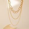 Stylish Retro Three Layer Necklace With Unique Geometric Shape For Fashionable Women