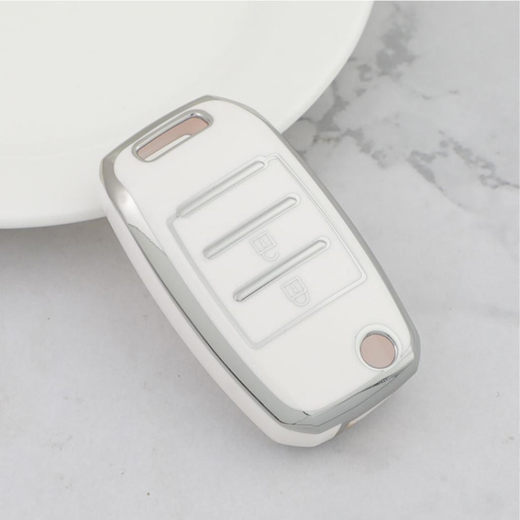 2 3 4 Bottons Silver Tpu Auto Key Fob Cover Case Fit For Kia K2 K3 K5 Carens Cerato Forte Rio Kia Flip Key Fob Housing Key Ring Auto Accessories