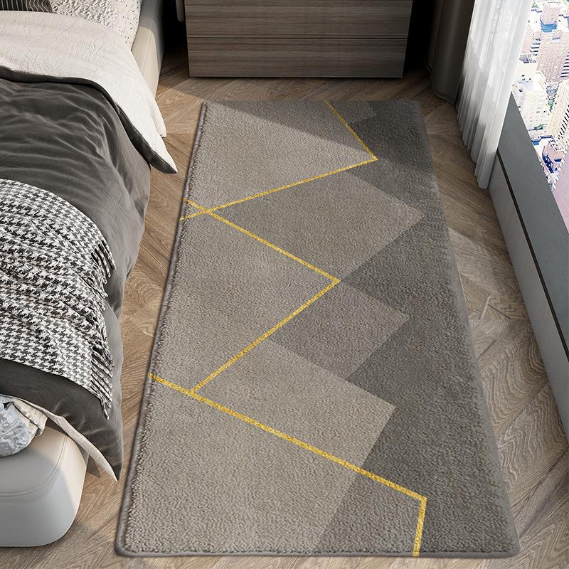 Light Luxury Carpets for Living Room Thick Plush Bedside Floor Mat Modern Style Bedroom Decor Grey Carpet Fluffy Soft Study Rug