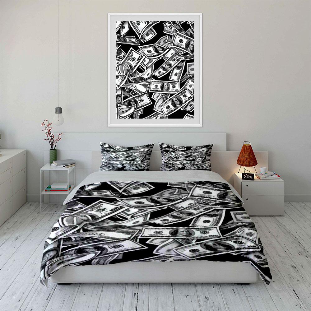 Dollar Theme Bedding Set Decoration Multiple Sizes Kid'S And Adults' Bedroom Exquisite 3Pc Bedding Set, Gift
