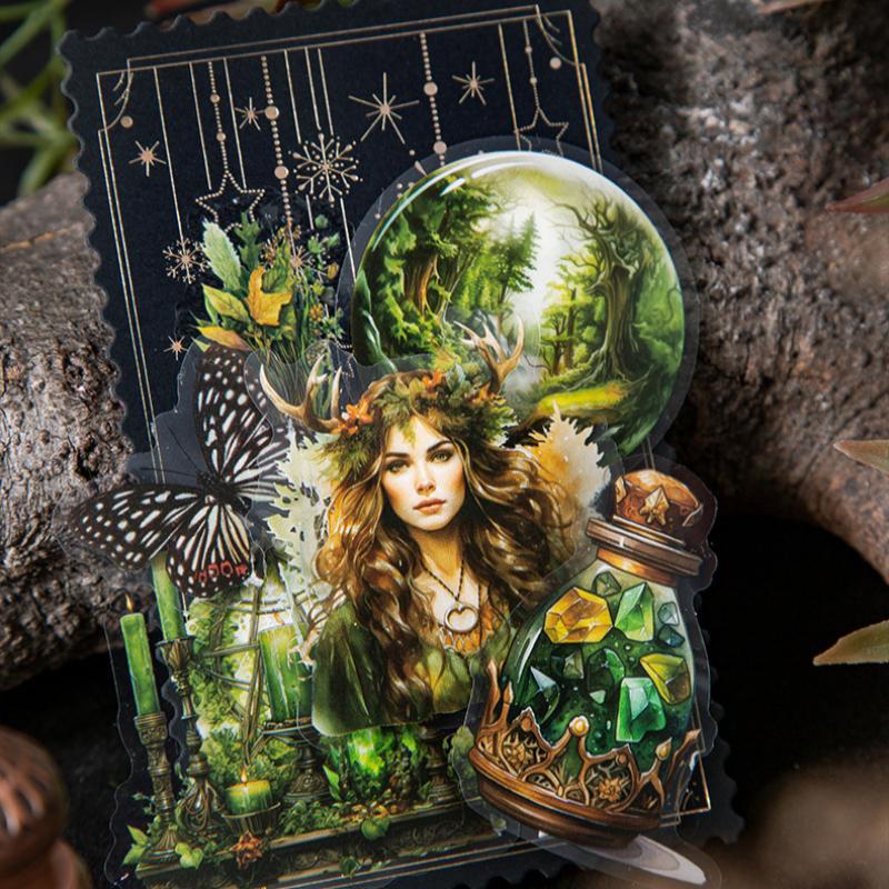 40 Sheets/pack Magic Witch Themed Stickers Creative Collage Decoration Scrapbook Photo Frame Gift Material Stickers