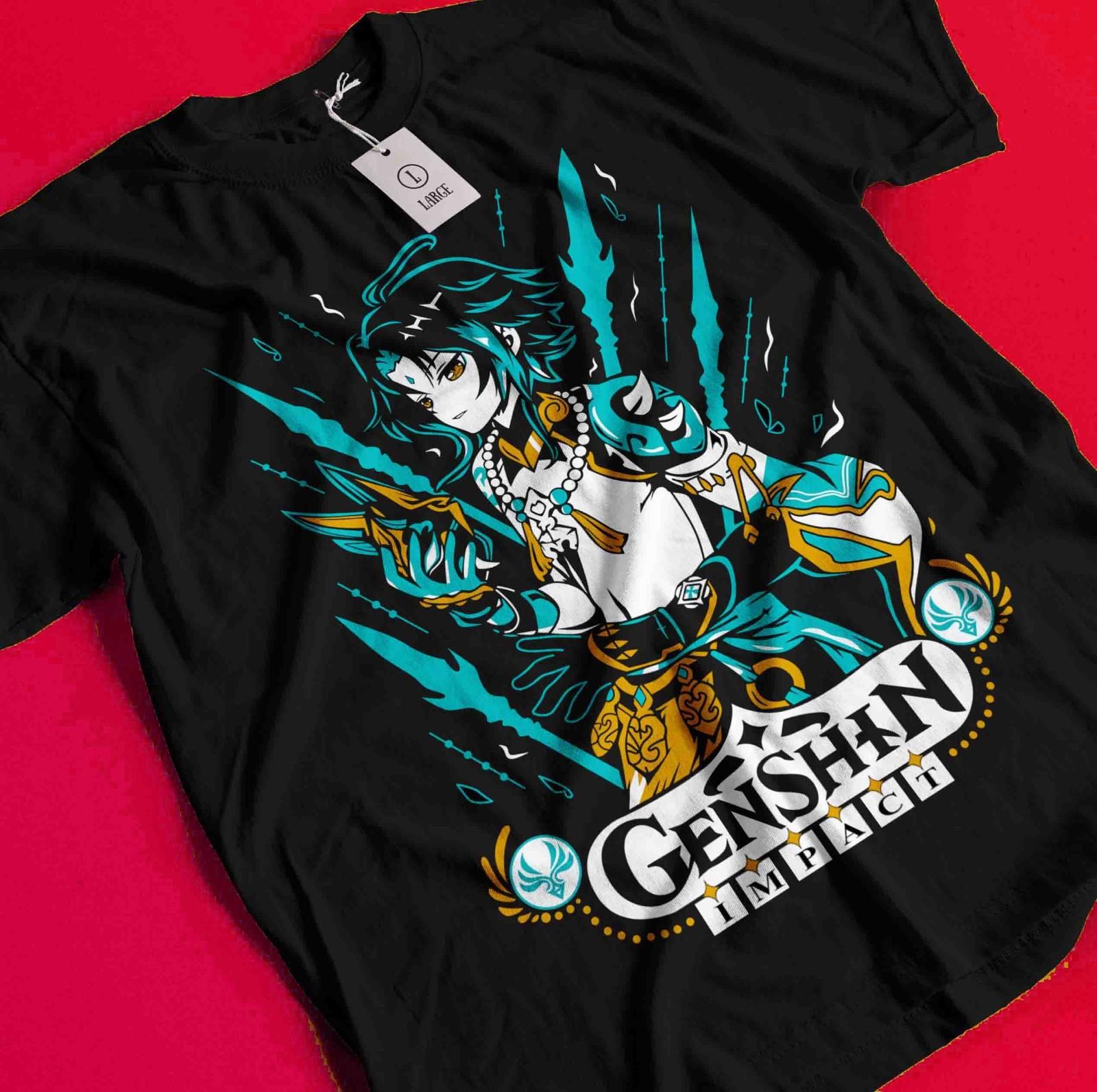 

Genshin Impact T-Shirt Xiao Tshirt Gorou Shirt Raiden Shogun Tee Klee Tao Nahida AA165 S