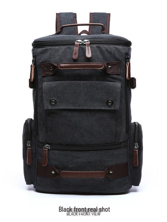 Korean Style Men's Canvas Backpack: Large Capacity, Multifunctional for Travel & Hiking