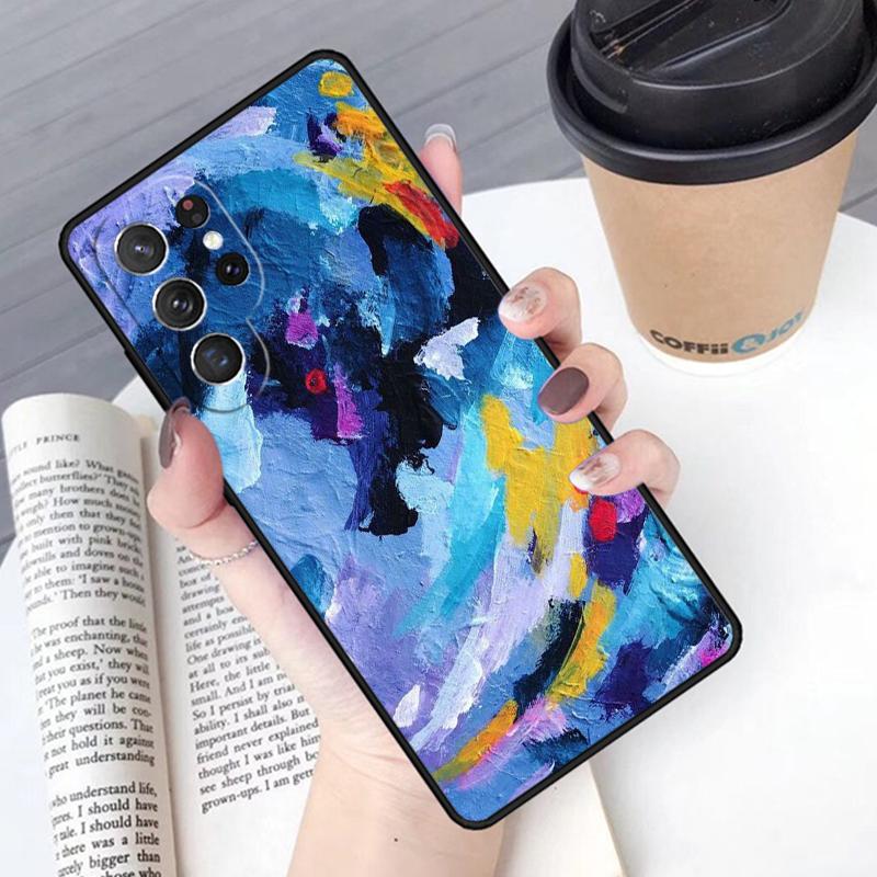 Oil painting graffiti phone case Cover For Samsung Galaxy S24 S25 Ultra S21 S22 Ultra S10E Note 10 Plus Note 20 FE S23