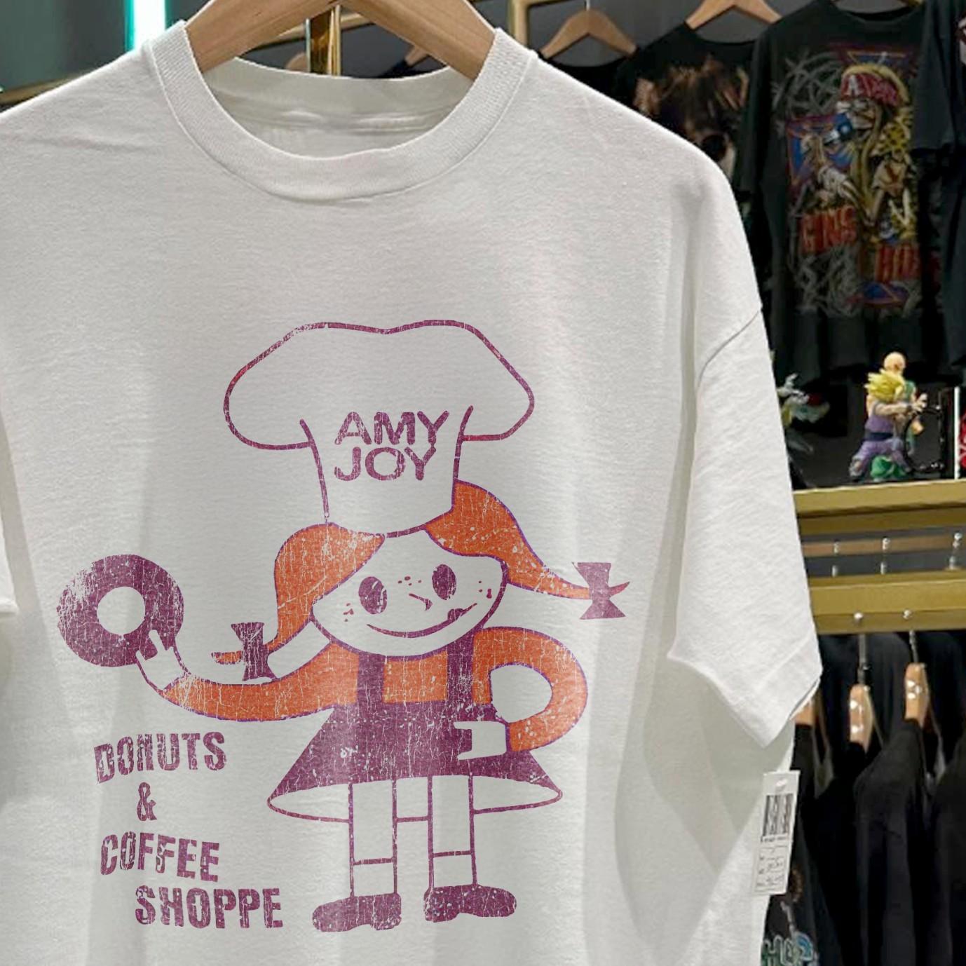 90s Amy Joy Donuts & Coffee Shoppe Promo T-Shirt White XXL M