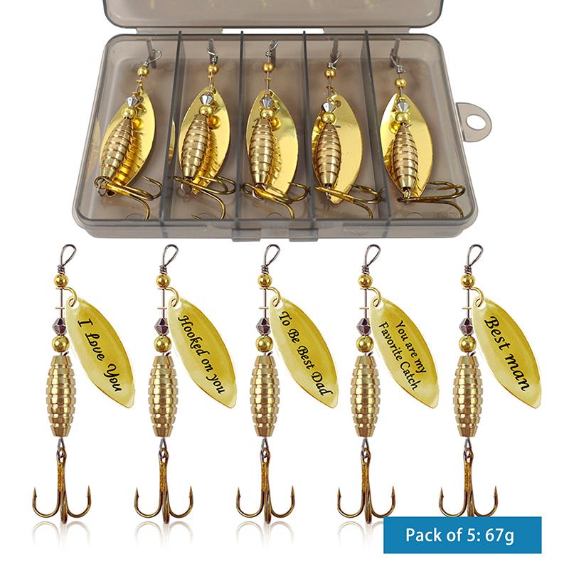 

5/10Pcs/Box Spinner Lure Sequins With Treble Hook Metal Spoon Lure Hard Fishing Lure With Fishing Tackle Box Father S Day Gift