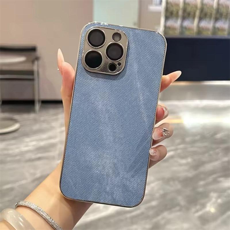 

Роскошный чехол для телефона в винтажном ковбойском стиле, вымытого цвета, для iPhone17 16 15 14 13 12 11 Pro Max Plus, с гальваническим покрытием, защитой объектива камеры, противоударный чехол iPhone 12 Pro Max синий