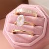 Sparkling s/set Inlaid Oval Synthetic Zirconia Multi-layer Ring for Women's Banquets Parties Jewelry Accessories Gifts