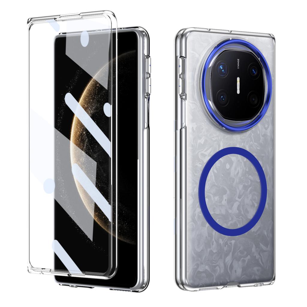 HD Transparent Magnetic Case For Huawei Mate X3 X5 X6 XT Foldable Crystal Clear Cover With Clear Tempered Glass Screen Protector