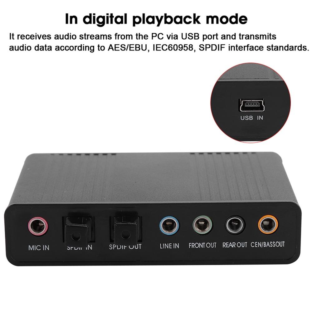 5.1 Channel External Sound Card Plug and Play for SPDIF Audio Input Sound Card Karaoke Recording