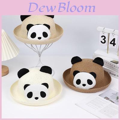 Panda Cartoon Zonnehoed Voor Kinderen En Volwassenen Met Brede Rand Ademend Stro Zomer Buitenkleding