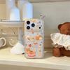 New Rilakkuma Kawaii Dessert Bear Clear Phone Case For iPhone 15 16 17 Pro Max INS Cute Large Window Shockproof Cover