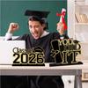 Grad Sign Wooden Bachelor Hat Wooden Letters Desktop Ornament  Tabletop Decor