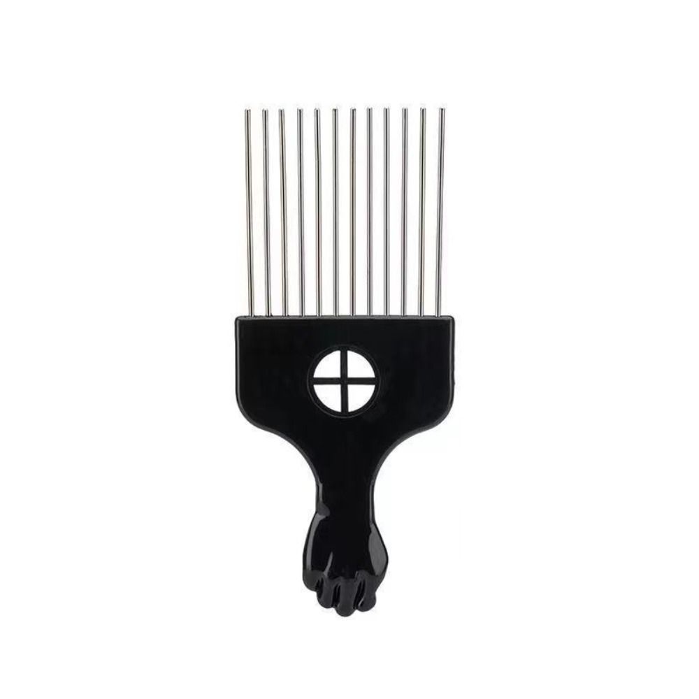 Professional Afro Metal Comb Black Fist American Pick Hair Combs African Hair Pik Comb Brush  Salon