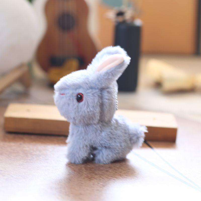 White Cute Cartoon Rabbit Plush Keychain Short Bag Decoration Kids Gift Doll