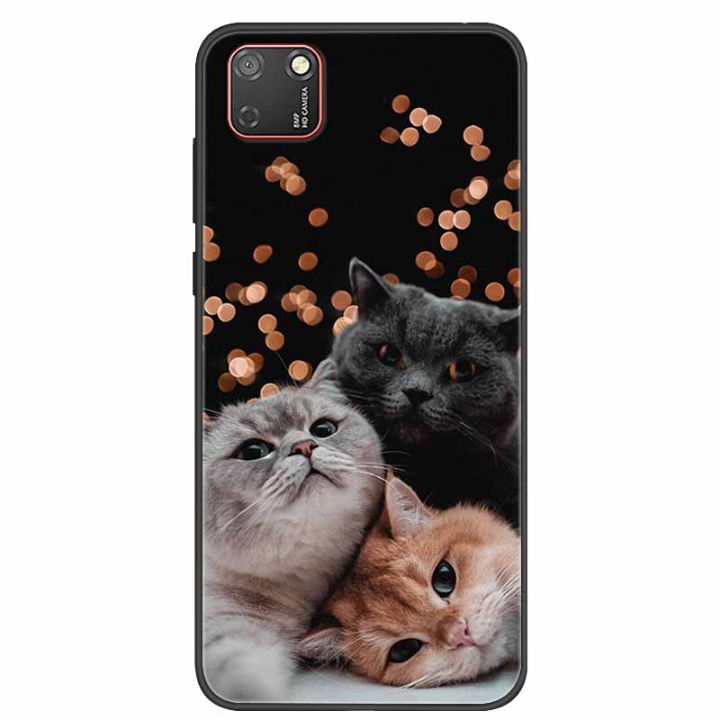 For Huawei Y5P Case Black Bumper Silicone TPU Soft Phone Cover For Huawei Y5P 2020 DRA-LX9 Y5 P Case Cartoon Fundas Y 5P