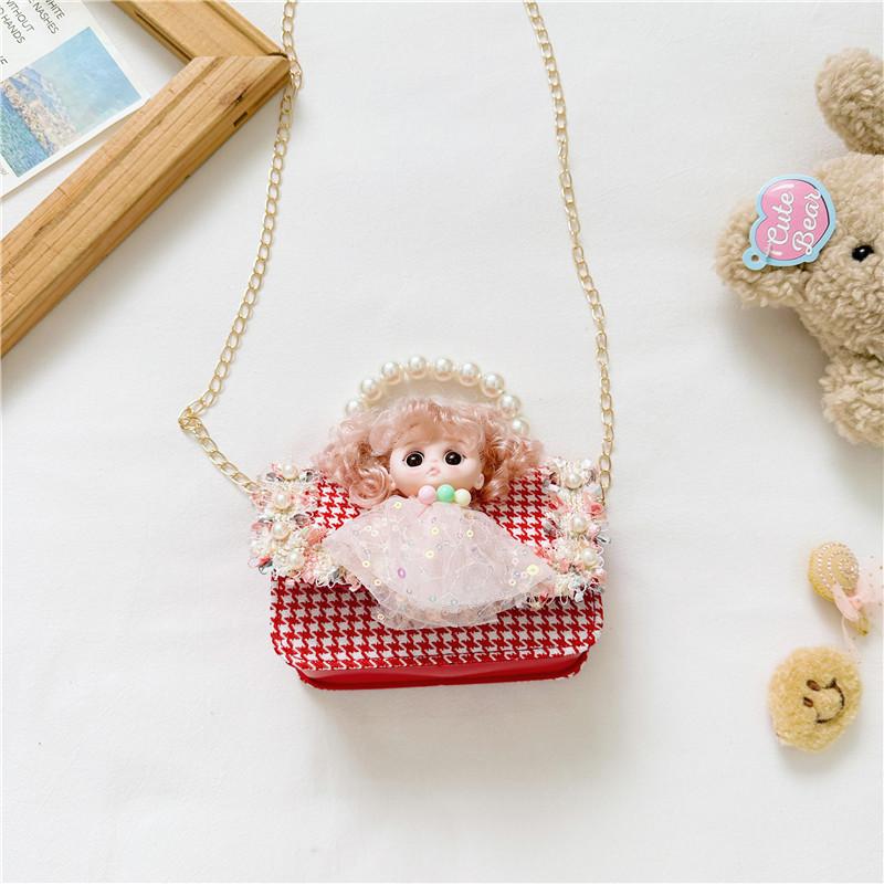 Cute Princess Children's Bag With Stylish Pearl Handle For Little Girls In Colorful Options