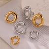 Fashion Minimalist Large Rings For Women Stainless Steel Gold Plated Waterproof Hip-hop Women's Finger Ring Aesthetic Jewelry