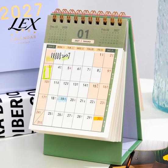 Monthly Organizer for Desk 2027 Calendar, Standing Flip Desktop Minimalist Gold Foil Cover Academic Year Calendar Planner, Thick Paper Note