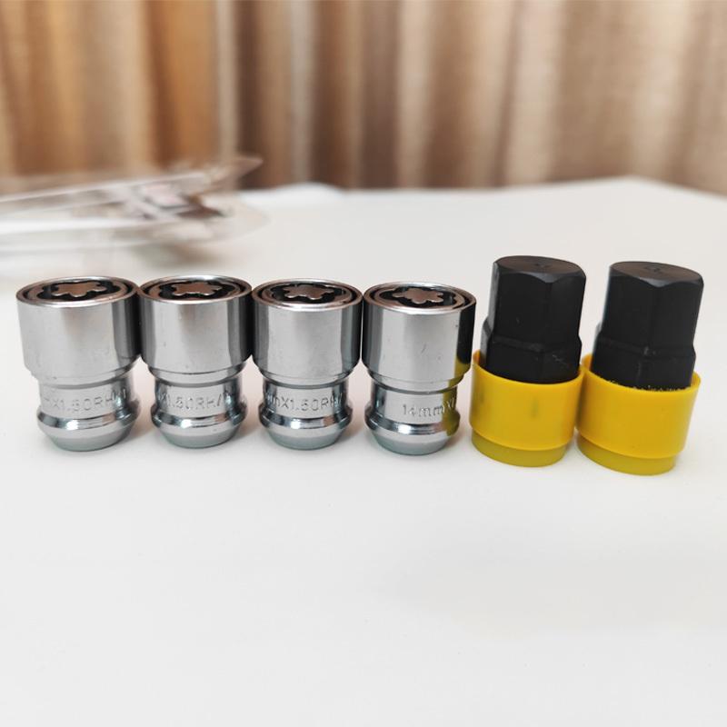 M12X1.5 M12X1.25 M14X1.5 4Nuts+2Keys High Quality Anti-Theft 36mm Security Steel Auto Car Wheel Lock Nuts Locking Lug Nuts