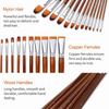 13pcs Professional Art Paint Brushes Set Long Wooden Handle Nylon Hair Paintbrush for Acrylic Oil Watercolor Gouache