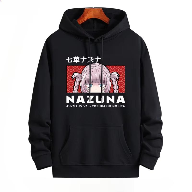 Anime CALL OF THE NIGHT Nazuna Nanakusa Grafická mikina s kapucí Unisex Muži Ženy Hip Hop Streetwear Vtipný potisk Pulovr Mikina Poleron Hombre
