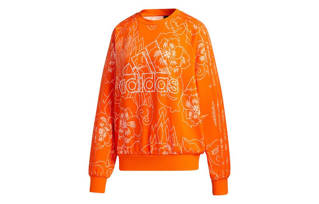 adidas Sweatshirts Women's Orange Crew Neck Moderate Regular GT6487
